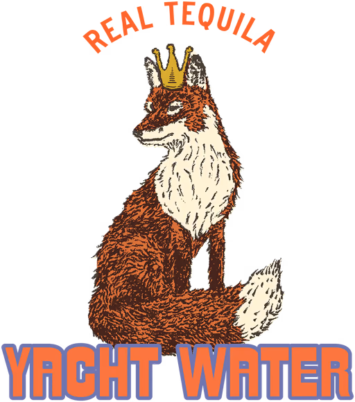 Yacht Water: a crowned fox above the Yacht Water lettering