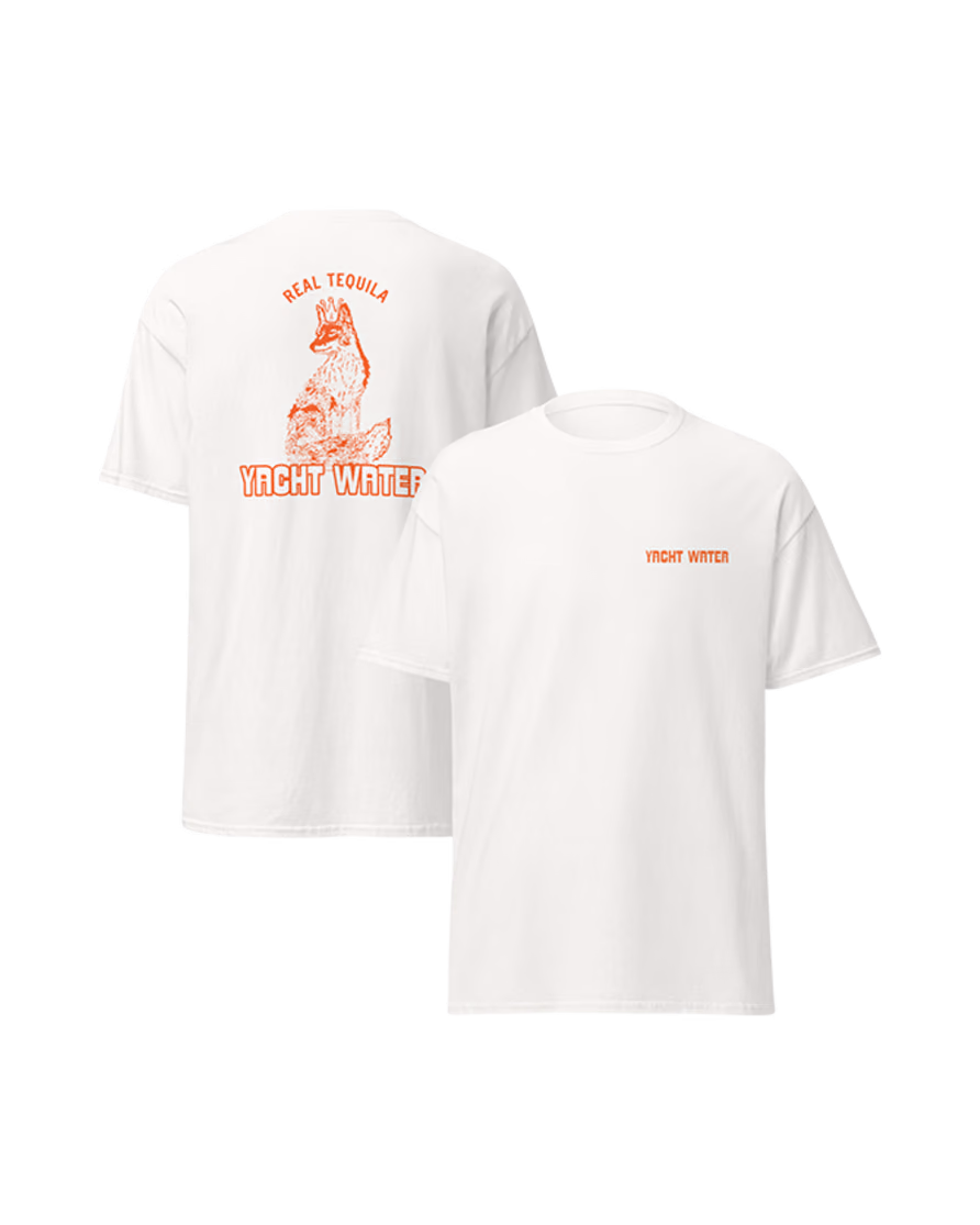 Yacht Water Heavy Faded Tee in white, back and front