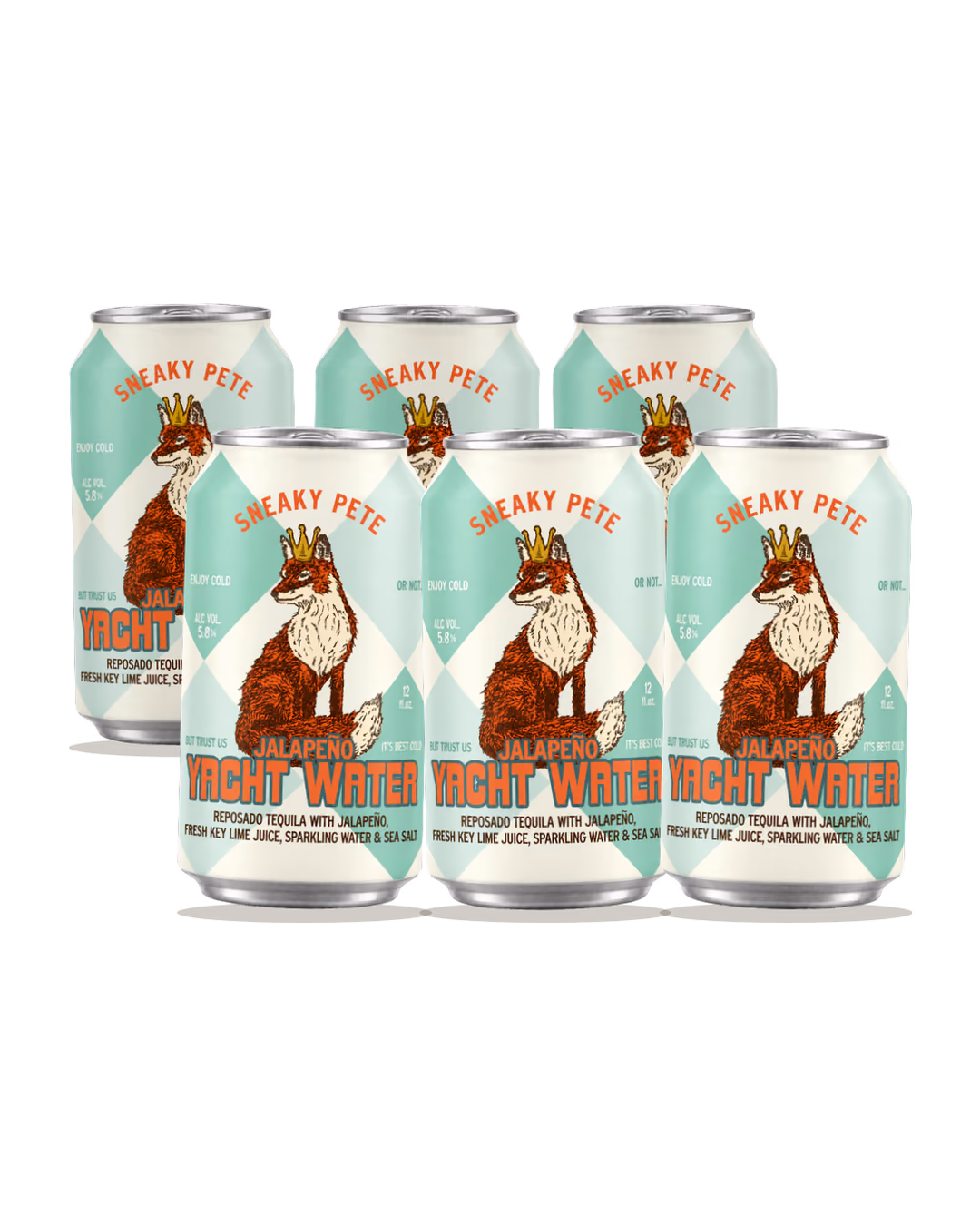 Six Yacht Water Jalapeño cans