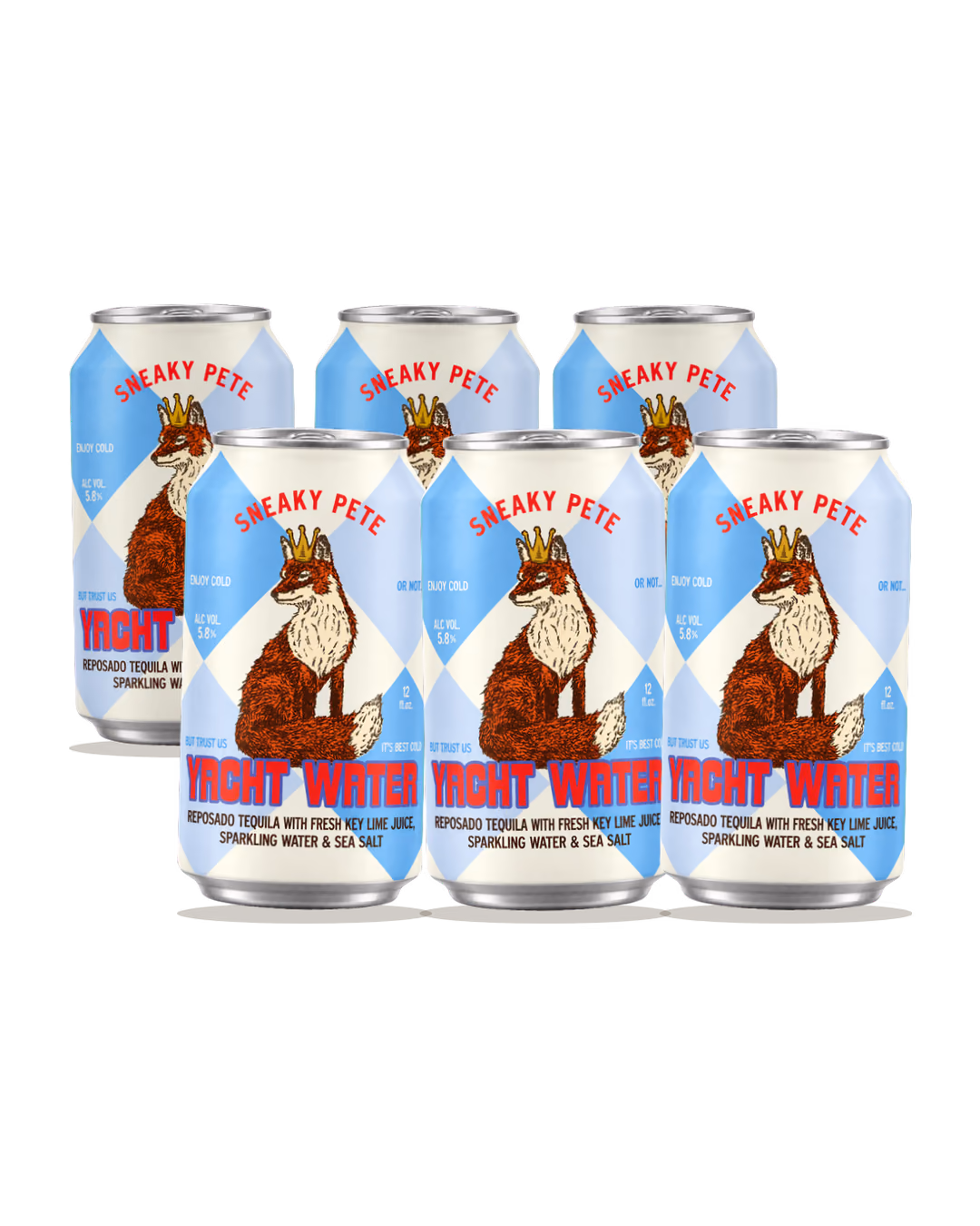 Six Yacht Water Key Lime cans